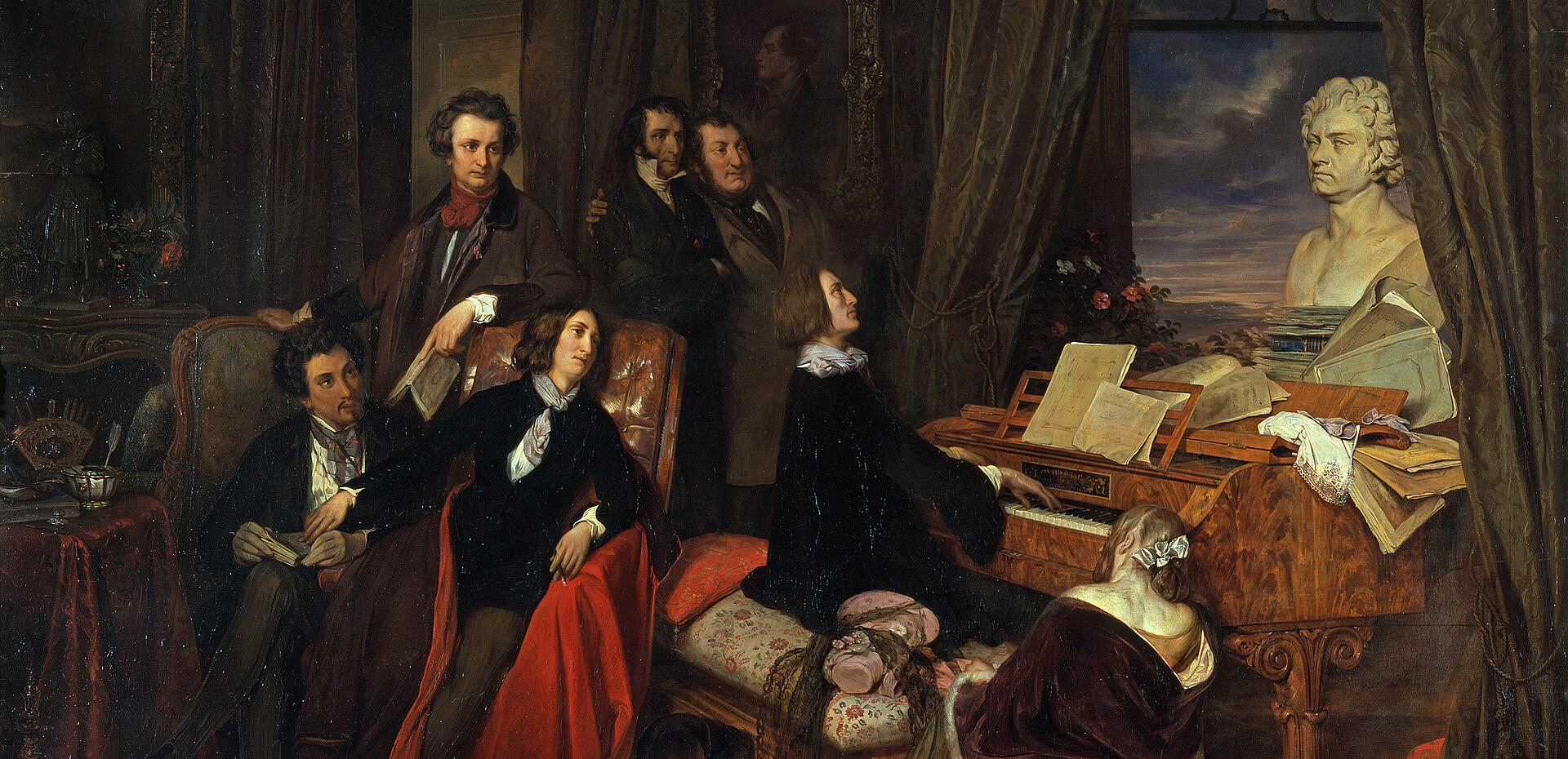 Josef Danhauser: Franz Liszt am Flügen phantasierend, 1840