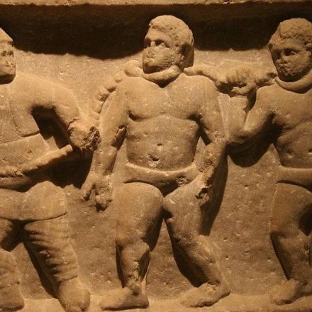 ›Roman collared slaves‹. Marble relief. Izmir / Turkey 200 AD, collection of the Ashmolean Museum. Oxford. England, CC BY-SA 2.0.
