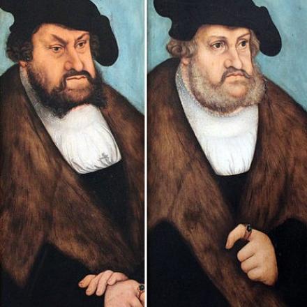 Johann der Beständige (1468–1532) und Friedrich der Weise (1463–1525), L. Cranach [Teilansicht] – Germanisches Nationalmuseum