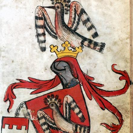1394-1420: Wiedehopf (Wappen Wiehoph, nach Wappenbücher von St. Christoph auf dem Arlberg)