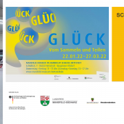 Werbeplakat zur Ausstellung “Glück. Vom Sammeln und Teilen” (Erlebniswelt Museen e. V.)