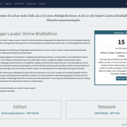 Screenshot Lavater Briefwechseledition