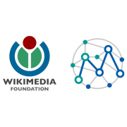 Links Wikimedia-Logo, rechts MiMoText-Logo
