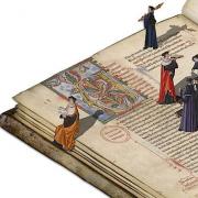 Quo vadis 2023, London, BL, Yates Thompson MS 17, fol. 4v, 26r., Paris, BNF und Français 1537, fol. 29v, 40r, 71r, 80r. Leipzig, UB, Ms 38 Einband, Collage von Maria Kammerlander und Sebastian Gensicke, CC-BY 4.0.