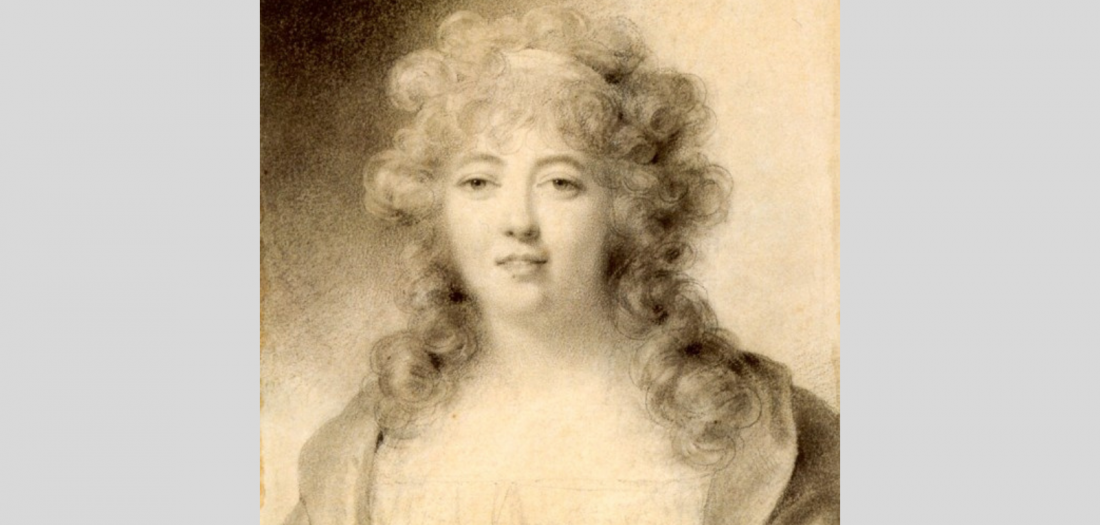 Germaine de Staël, Miniaturporträt von Jean-Baptiste Isabey (1810). Germaine de Staëls 