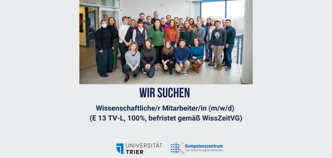 Stellenausschreibung als wissenschaftliche/r Mitarbeiter/in am TCDH