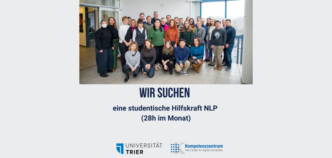 Stellenausschreibung als studentische Hilfskraft NLP am TCDH