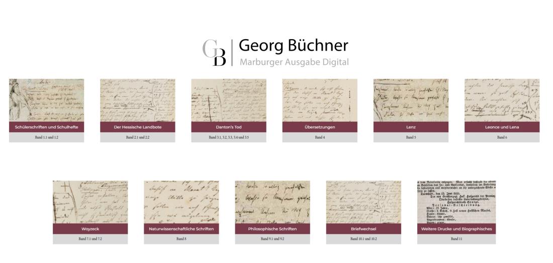 Werkübersicht der Marburger Büchner Ausgabe