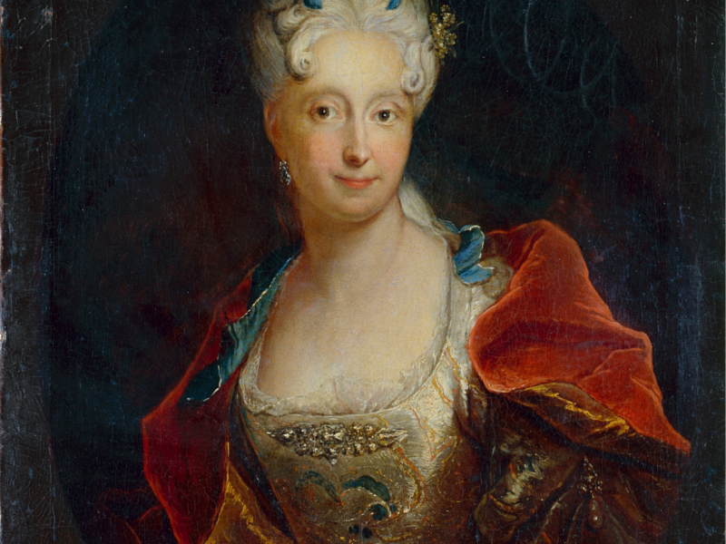 Antoine Pesne, Gräfin Luise Charlotte von Schwerin, Öl auf Leinwand, um 1713 (Gemäldegalerie Alte Meister, Staatliche Kunstsammlungen Dresden. Foto: Elke Estel/Hans-Peter Klut). 