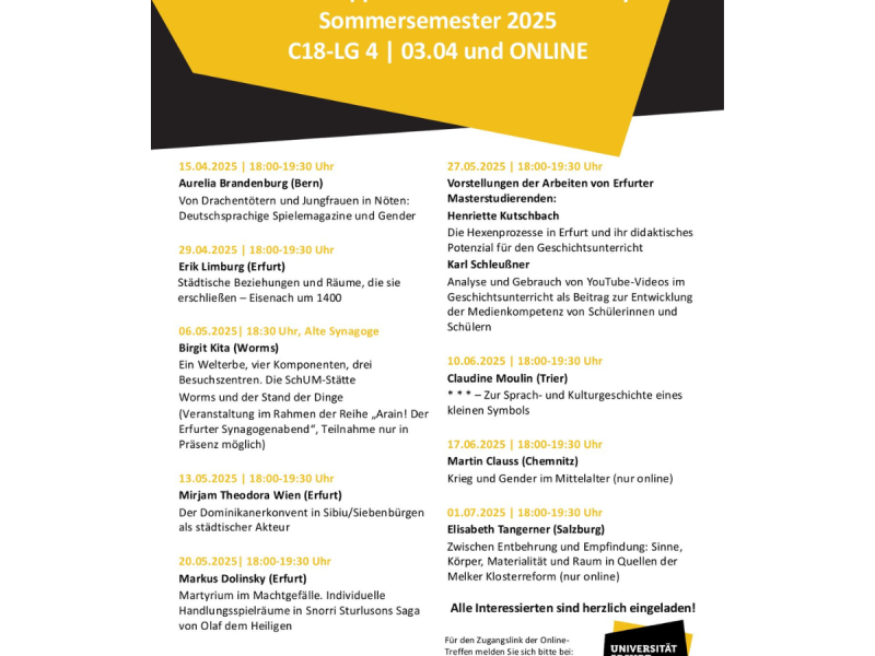 Kolloquium zur Mittelalterlichen Geschichte