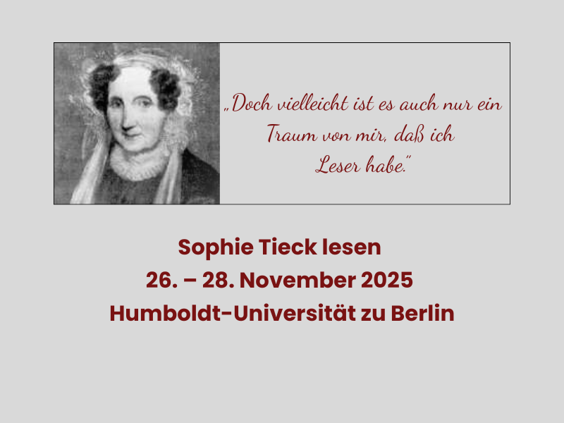 Sophie Tieck lesen November 2025