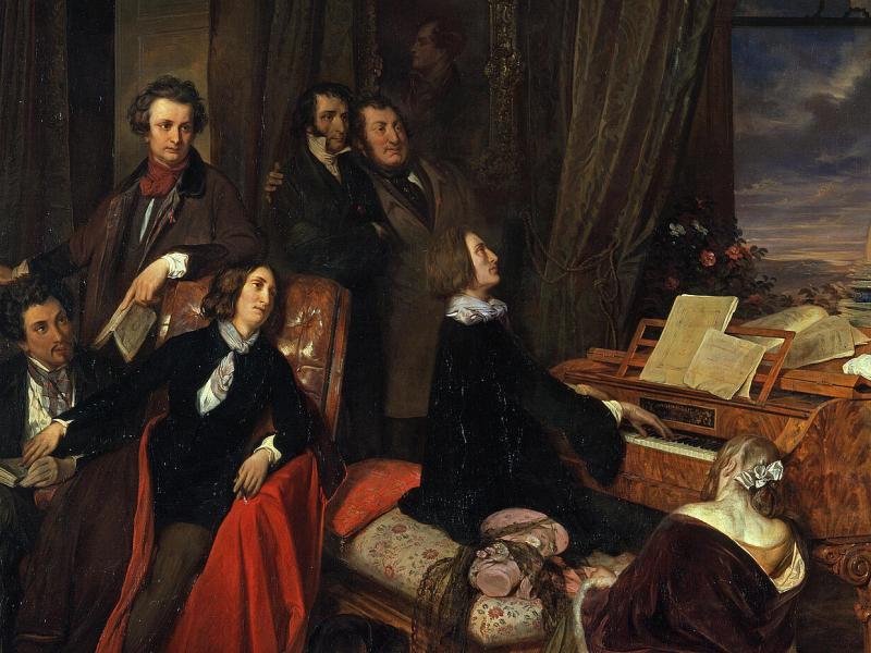Josef Danhauser: Franz Liszt am Flügel phantasierend, 1840